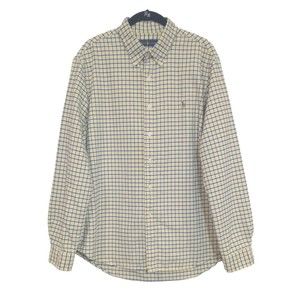 Ralph Lauren Size XL Men's Shirt Blue Yellow Check Plaid Long Sleeve